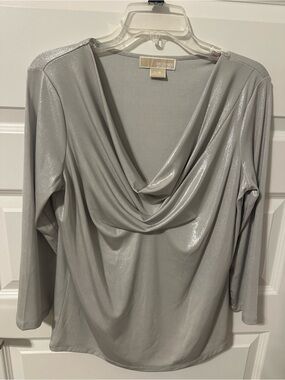 MICHAEL Michael Kors Silver Metallic Top